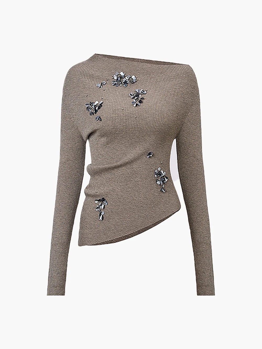 176 Wool-Blend Sequins Knit Top